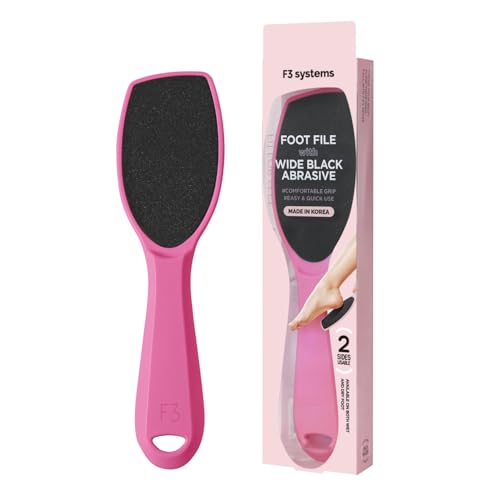 F3 Systems, Wide Emery Foot File(Hot Pink), Double-Sided Pedicure Tool, Colossal Professional Foot File for Men & Women, Effective for Cracked Heel, Callus Remover, Foot Scrubber - Image 1