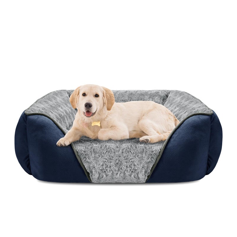 INVENHO Large Dog Bed Rectangle Washable Orthopedic Soft Calming Sleeping Durable Pet Cuddler with Anti-Slip Bottom - Image 1