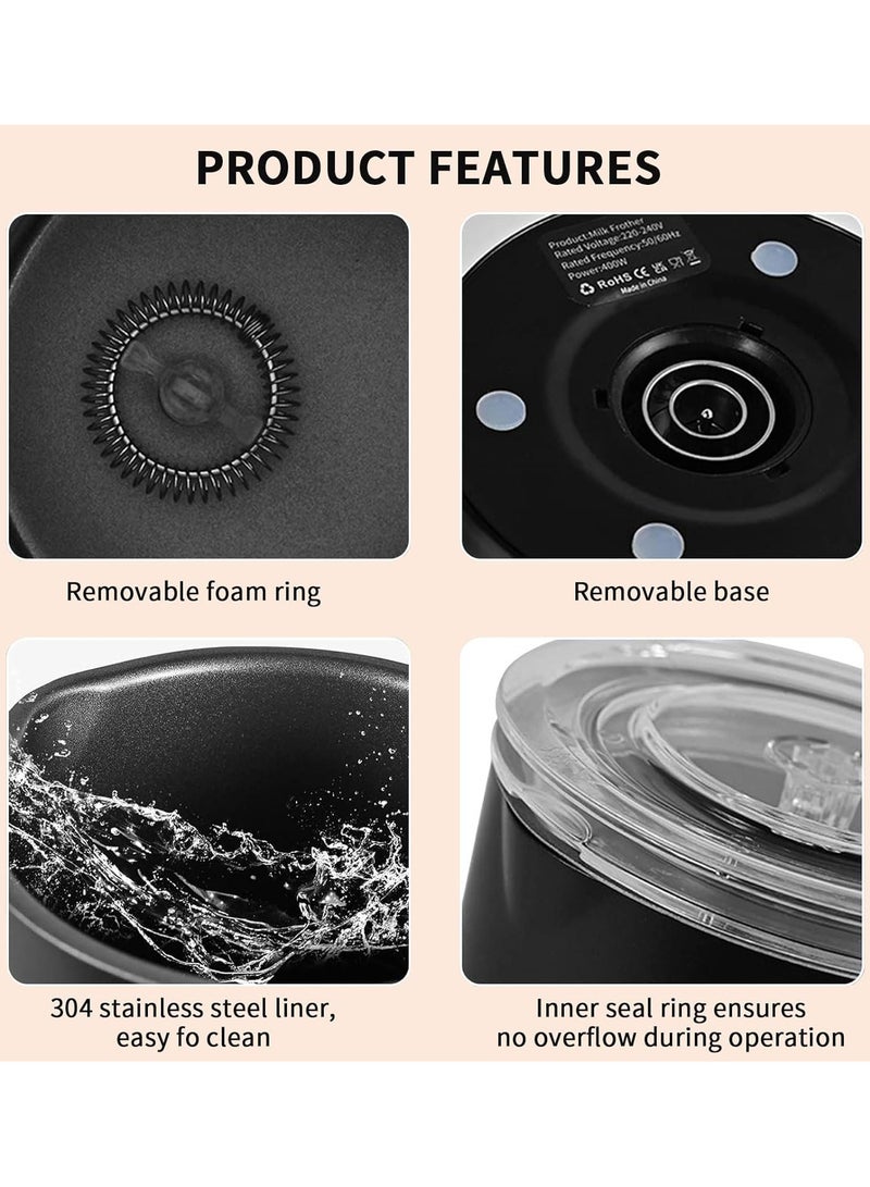 Electric Milk Frother and Steamer 4 in 1 Automatic Milk Warmer 400W Non-Stick Interior 580ml Hot and Cold Stainless Steel Milk Foam Maker for Coffee,Hot Chocolate,Milk,Latte,Cappuccinos - Image 5