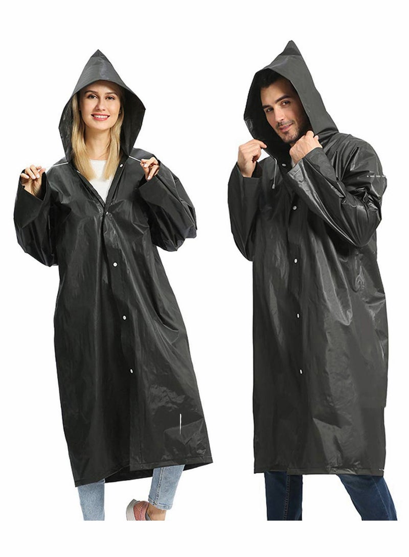 Raincoat Rain Ponchos for Adults Women Men   1 Pack Reusable EVA Clear Portable Rain Coats Lightweight Jackets with Hood, Rain Ponchos Adults Packable Poncho Adult Clear Hood - Image 1