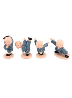 4 PCS/Lot Cute Automotive Interiors Little Monk Ornaments Resin Cute Chinese Kung Fu Monk Car Home Decoration Ornaments Miniatures Crafts