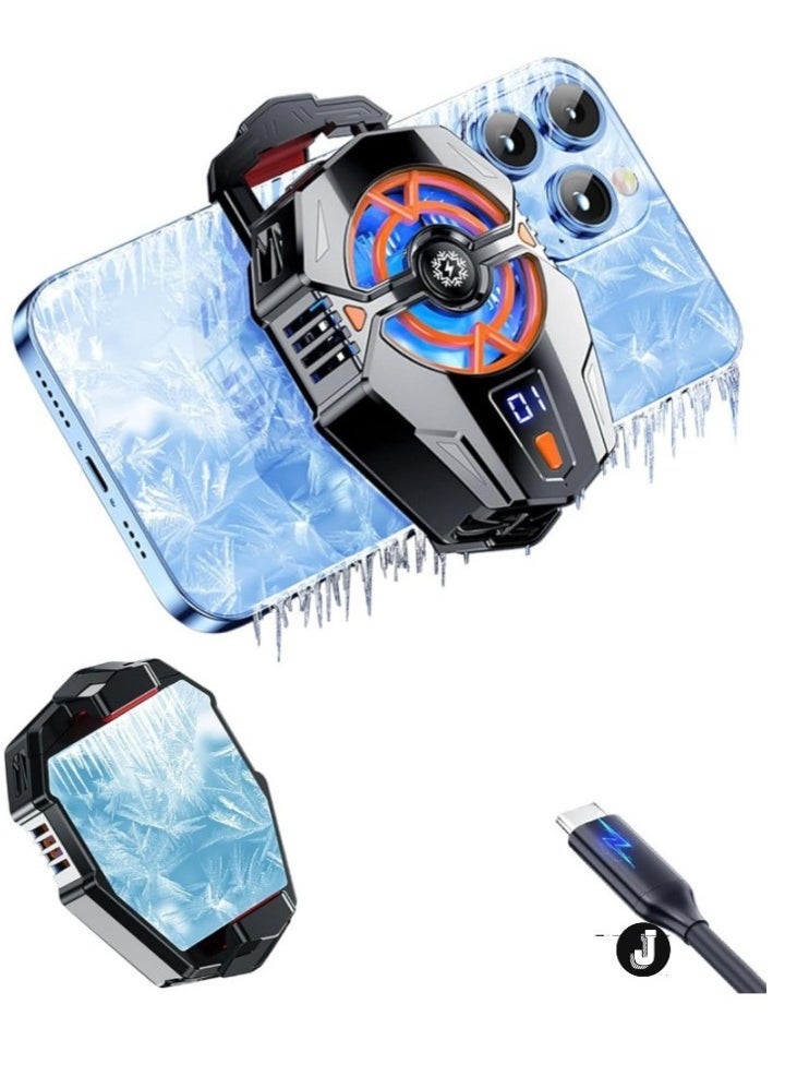 JAJEEK Portable Phone Cooler – Lightweight Mobile Cooling Fan, Continuous Freezing Cooling for Gaming and Live Streaming (Black J20) - Image 1
