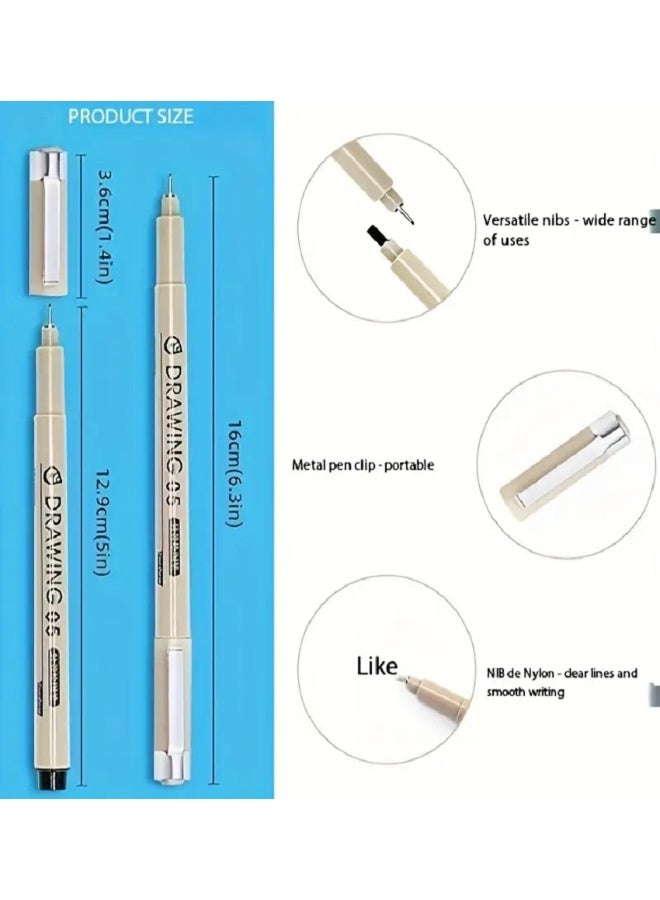 Micro Drawing Pens: 21-size Tips (Ultra-fine, Fine & Brush) Waterproof Pigment Black Ink for Illustration Drawing Journaling Sketching for Artist Beginners - Image 5