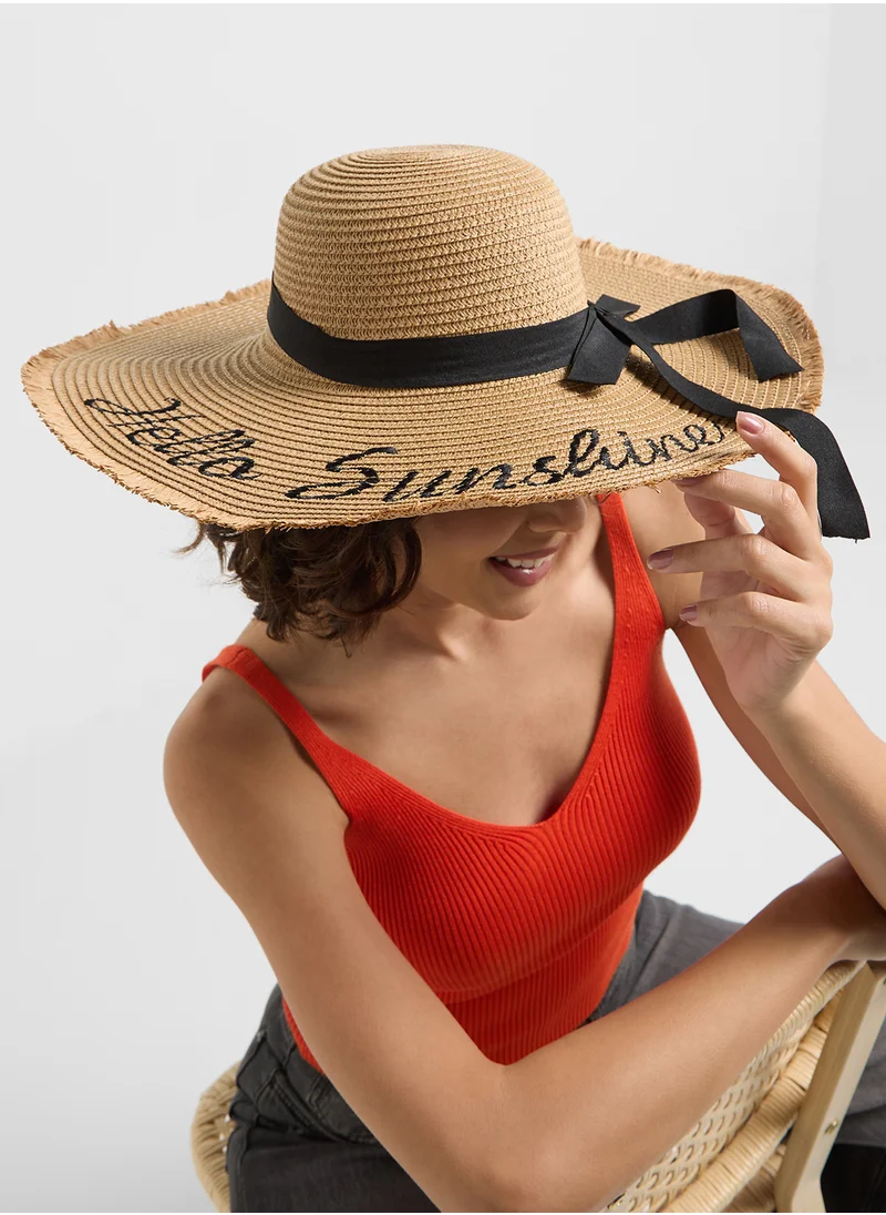 جينجر Sunshine Wide Brim Raffia Hat