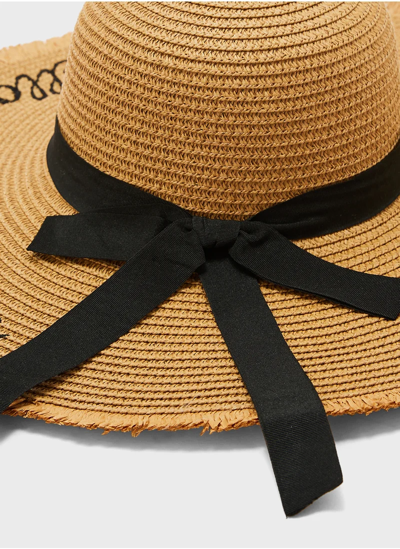 جينجر Sunshine Wide Brim Raffia Hat