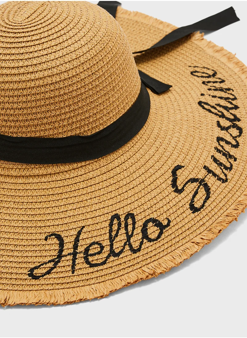 جينجر Sunshine Wide Brim Raffia Hat