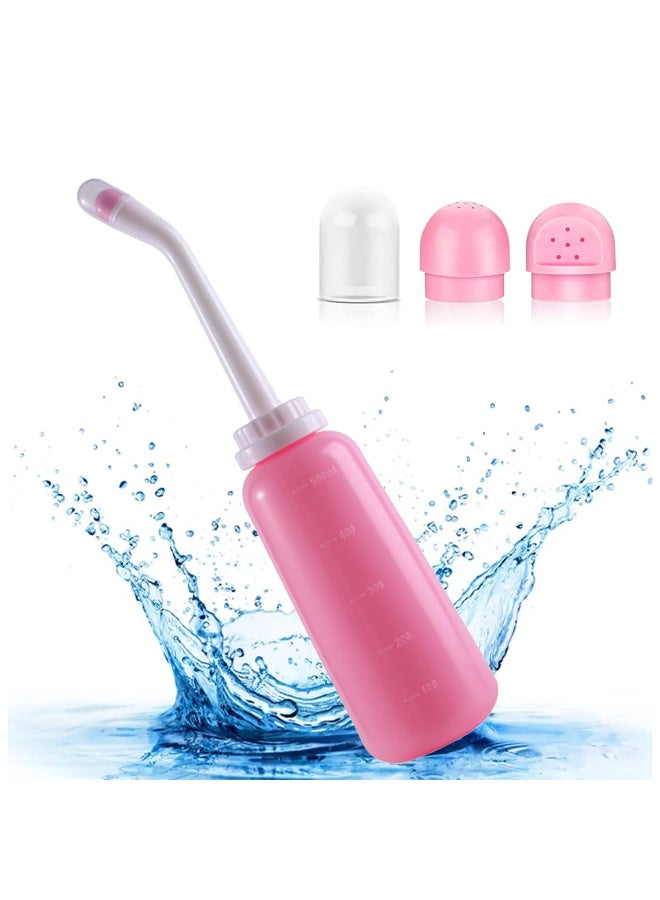 Lyaxm 500ML Portable Bidet Sprayer Travel Shattaf, Portable Travel Bottle, Handheld Bidet Sprayer for Personal Hygiene Cleaning, Baby Care, Postpartum Care, TPE Material Bidet Bottle with Two Spray Heads, High Temperature Resistance - Image 1