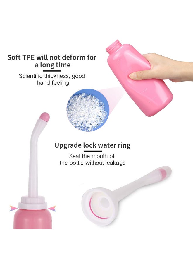 Lyaxm 500ML Portable Bidet Sprayer Travel Shattaf, Portable Travel Bottle, Handheld Bidet Sprayer for Personal Hygiene Cleaning, Baby Care, Postpartum Care, TPE Material Bidet Bottle with Two Spray Heads, High Temperature Resistance - Image 4
