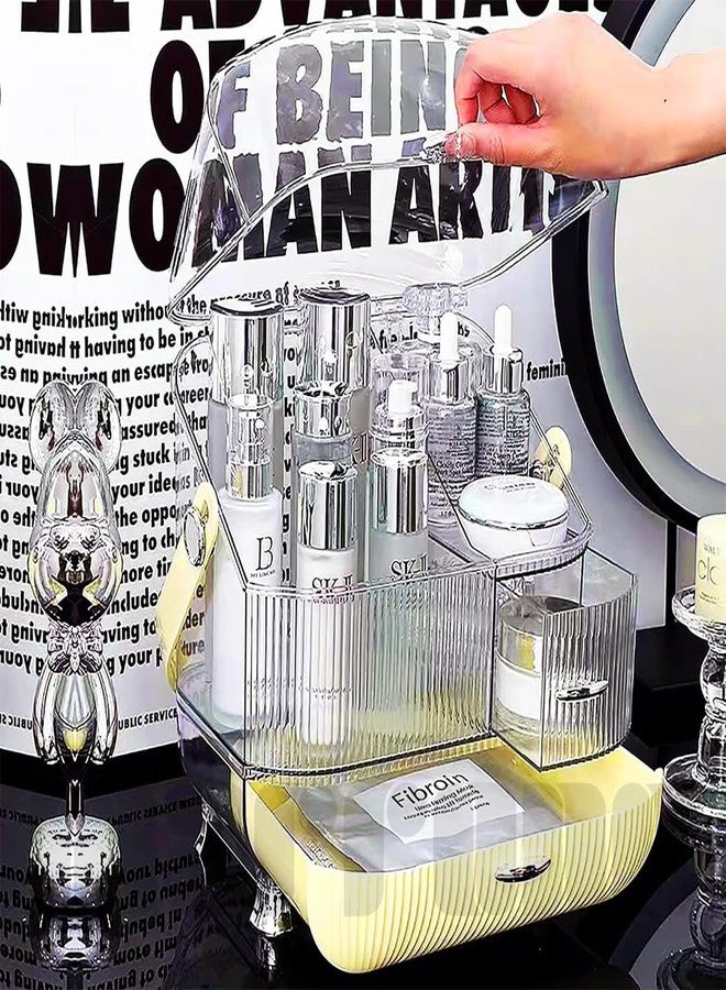 Ostin حقيبة مكياج متعددة الوظائف من أوستين، مقاومة للغبار، صندوق تخزين مستحضرات التجميل، منظم مستحضرات التجميل، منظم منتجات العناية بالبشرة، منظم مجوهرات، صندوق تشطيب لغرفة النوم والحمام وسطح المكتب - Image 5