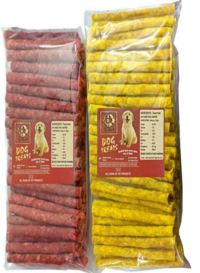 ADB Creations Dog Food Munchy Chew Stick for Dogs (2 KG) -1 Kg Chicken & 1 Kg Mutton Flavor Mix, Rawhide Treat Munchy, Long Lasting Dental Snack for All Breed Dogs - (Pack of 1),All Life Stages - Image 1