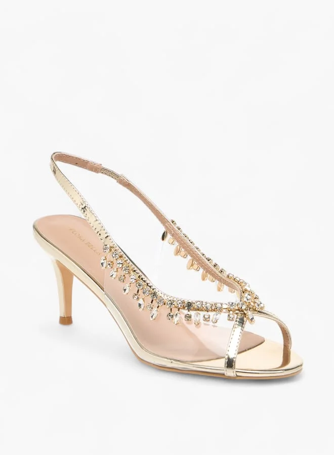 فلورا بيلا من شو إكسبرس Womens Embellished Slingback Shoes With Stiletto Heels