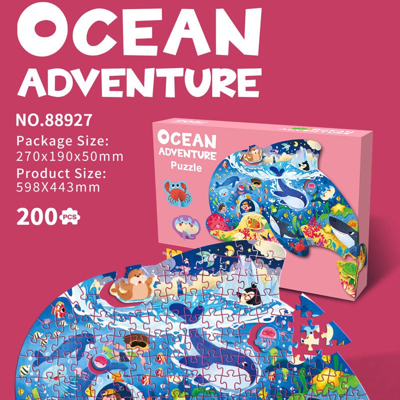 Wow Children'S Flat Puzzle Blue Card Paper Gift Box Boys And Girls Early Education Educational Toys Kindergarten - Image 1