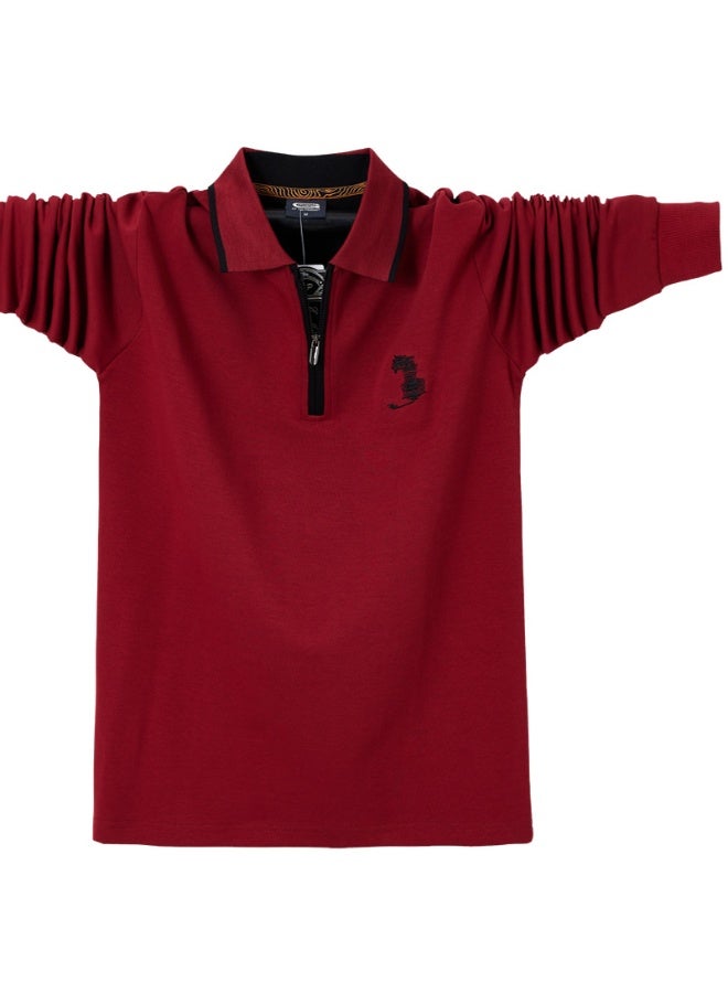 Autumn  Men's  Polo Shirt Embroidery Long-sleeved Polos Shirt Zipper Collar Fashion Shirt Casual Streetwear Loose Tops - Image 1