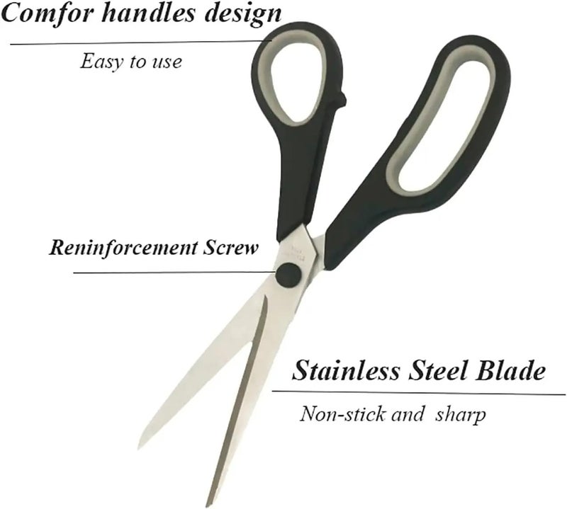WeKonnect; 3 Set of Multi-Purpose Heavy Duty & Anti-Rust Stainless Steel Scissors for Office, Household, Crafts and Kitchen (Orange) - Image 2