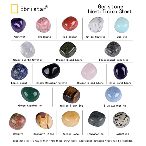 Ebristar Tumbled Stones and Crystals Bulk, 20 PCS 1/2" - 1" Size Random Assorted of Natural Tumbled Polished Gemstones for Jewelry Making, Decoration, Healing Stone, Reiki, Chakra (Mixed Stones) - Image 5