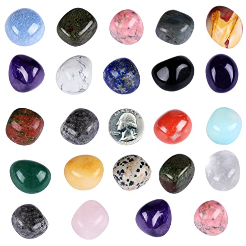 Ebristar Tumbled Stones and Crystals Bulk, 20 PCS 1/2" - 1" Size Random Assorted of Natural Tumbled Polished Gemstones for Jewelry Making, Decoration, Healing Stone, Reiki, Chakra (Mixed Stones) - Image 3