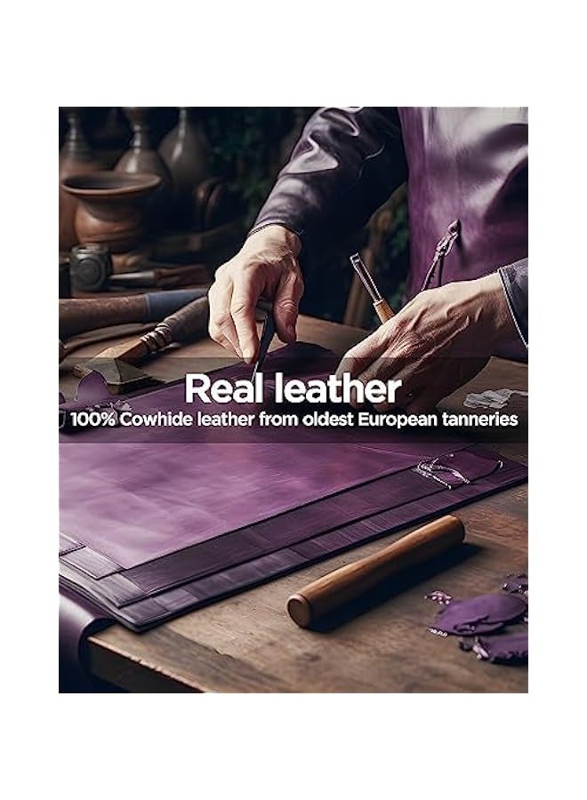 iPhone 13 RFID Blocking Leather Flip Folio Case - Purple - Image 2