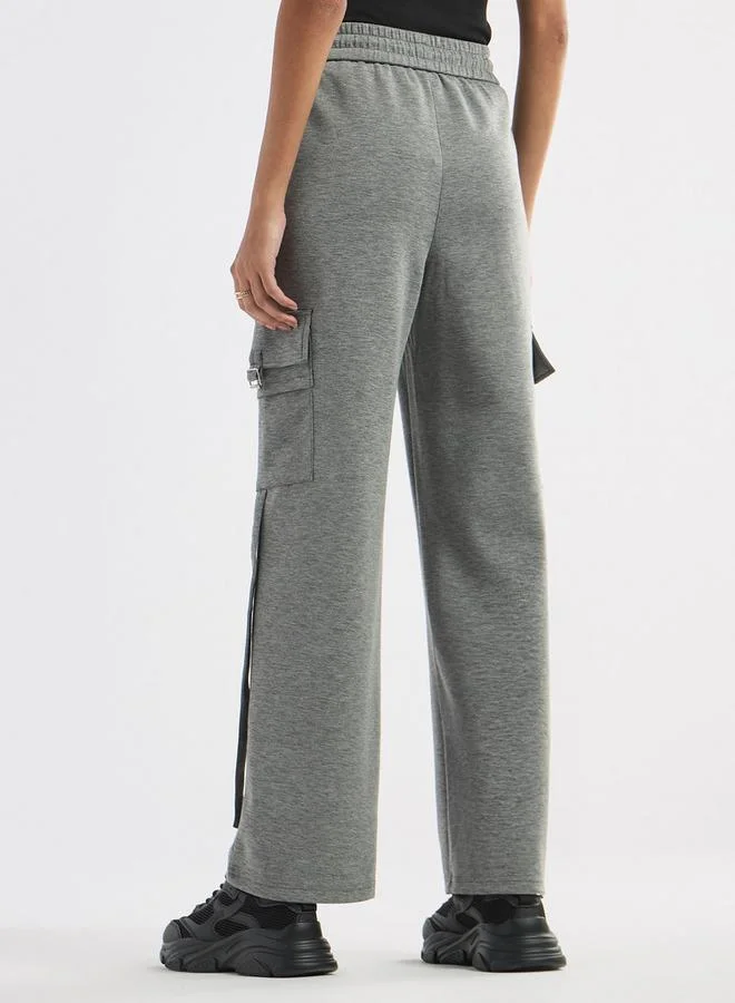 Splash FAV Solid Cargo Track Pants with Drawstring Closure