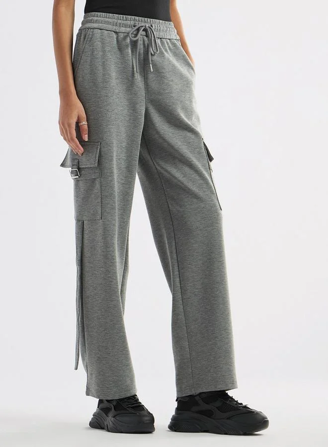 Splash FAV Solid Cargo Track Pants with Drawstring Closure