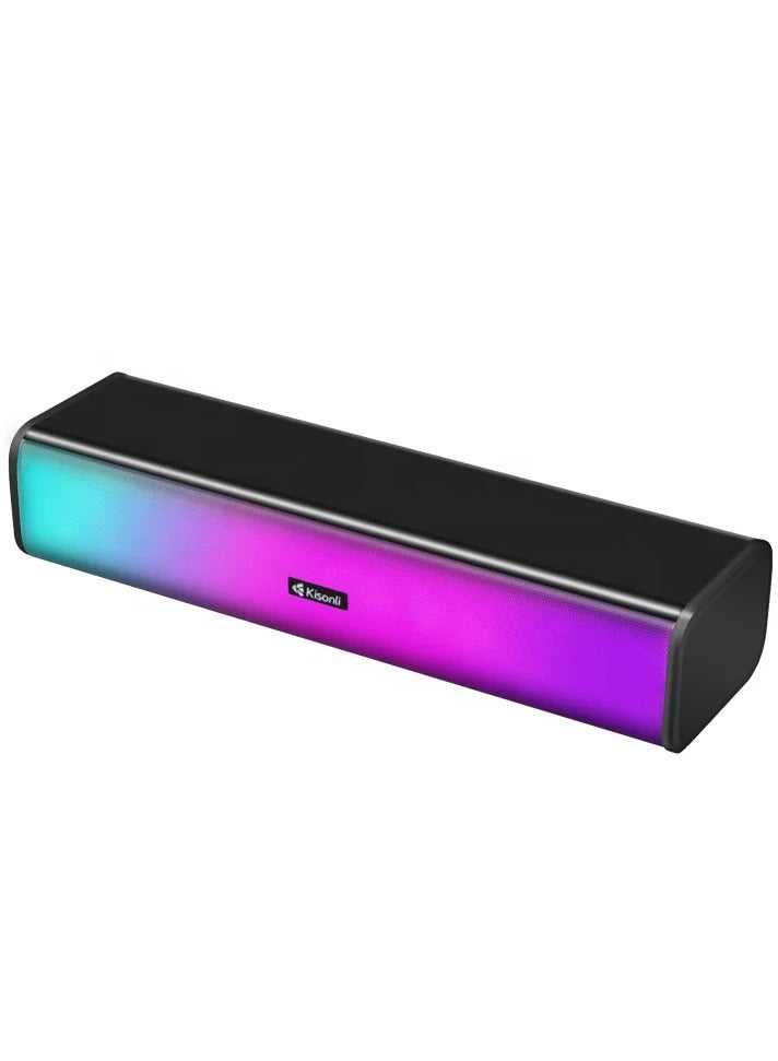 Kisonli I-630 USB 2.0 Stereo Speaker with RGB Lighting – 3W × 2 Performance for PC & Mobile - Image 1