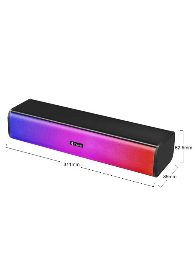 Kisonli I-630 USB 2.0 Stereo Speaker with RGB Lighting – 3W × 2 Performance for PC & Mobile - Image 2