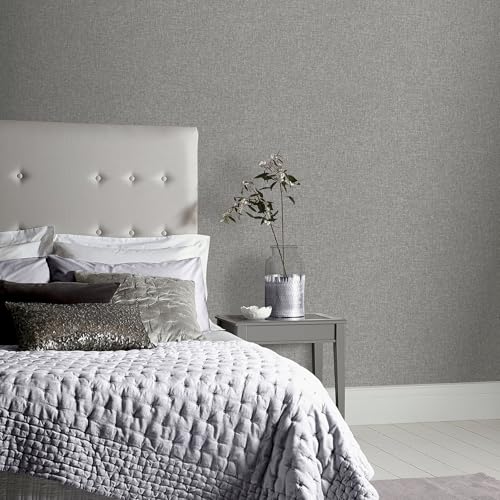 Arthouse Mid Grey Linen Textures Wallpaper 676007 - Image 5
