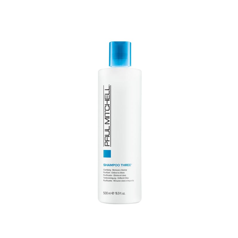 Paul Mitchell Shampoo Three, Clarifying Shampoo, Cleanses Impurities + Removes Chlorine, For All Hair Types, Great For Swimmers, 16.9 fl. oz. - Image 1
