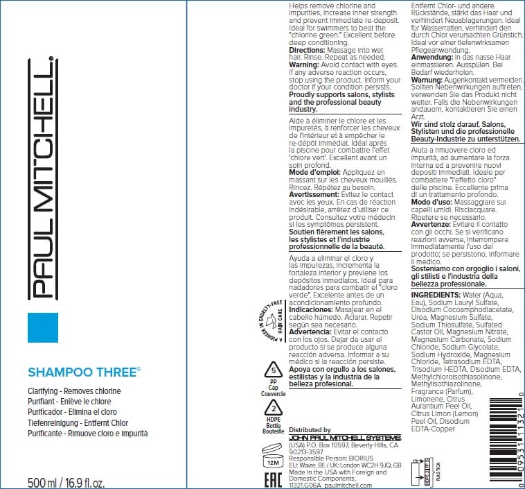 Paul Mitchell Shampoo Three, Clarifying Shampoo, Cleanses Impurities + Removes Chlorine, For All Hair Types, Great For Swimmers, 16.9 fl. oz. - Image 5