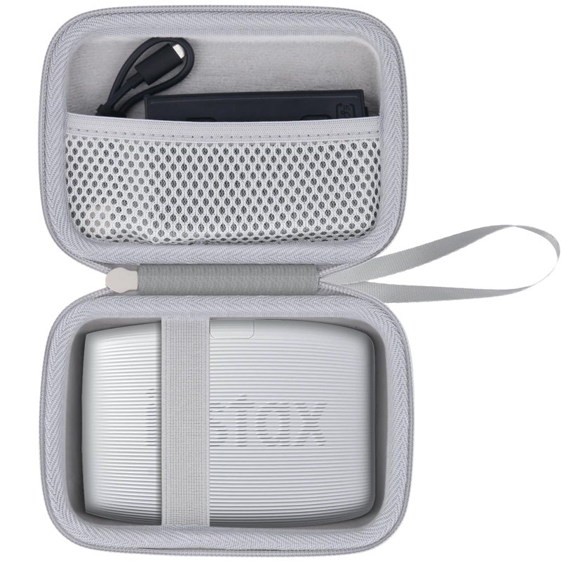 co2CREA Hard Travel Case Replacement for Fujifilm Instax Mini Link 3 2 1 Smartphone Printer (Ash White Case + Inside White) - Image 1