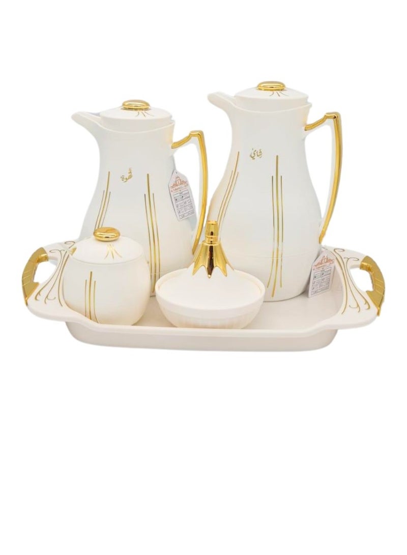 Thermos set for Tea and Coffee with Serving sauce, Sugar Packet and Attractive Tea box 5 pieces  - Image 2