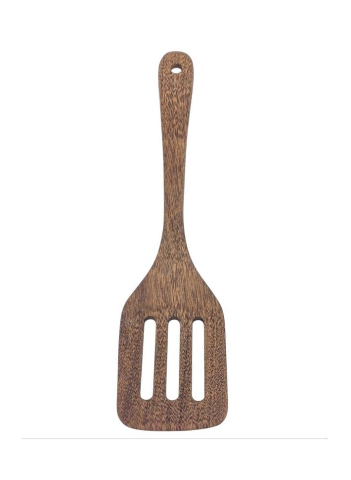 AKDC Wooden Slotted Turner Kitchen  Resistant Long Handle Wooden Kitchen Utensils for Pan Baking Cooking-30cmX8cm - Image 1