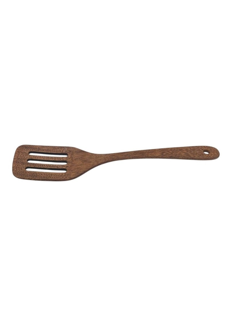 AKDC Wooden Slotted Turner Kitchen  Resistant Long Handle Wooden Kitchen Utensils for Pan Baking Cooking-30cmX8cm - Image 3