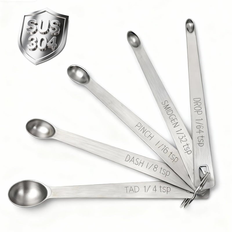 BERYLER Mini Measuring Spoons Set, 18/8 Stainless Steel Teaspoon for Cooking and Baking, Suitable for Small Amount of Dry or Liquid Ingredients and Spices - Image 1