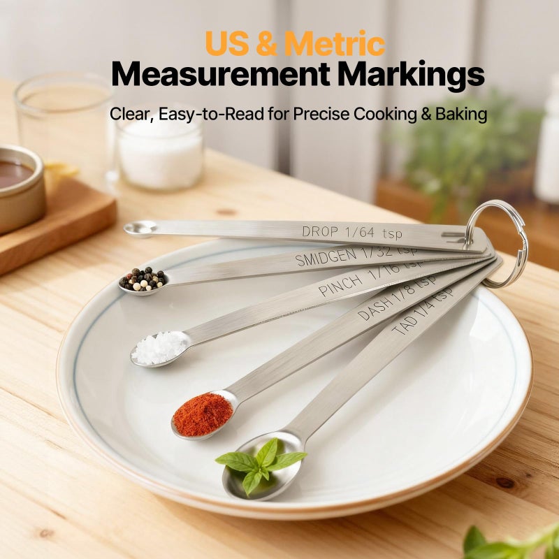 BERYLER Mini Measuring Spoons Set, 18/8 Stainless Steel Teaspoon for Cooking and Baking, Suitable for Small Amount of Dry or Liquid Ingredients and Spices - Image 3