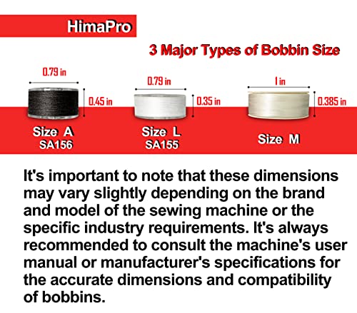 HimaPro 144 White Prewound Bobbins for Embroidery Machines Size L (SA155) Cardboard Sided Good for Brother, Babylock, Janome, Bernina, Husqvarna, Pfaff Embroidery Machines Etc (White) - 60 Weight - Image 3