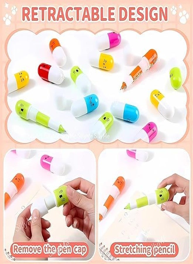 Nirgun Empex 1Pcs Mini Retractable All Face Pill Ball Point Pen Capsule Ballpen For Kids, Cute Design Capsule Shape Ball Pen For School Kids/Students (Pack of 1) - Image 5
