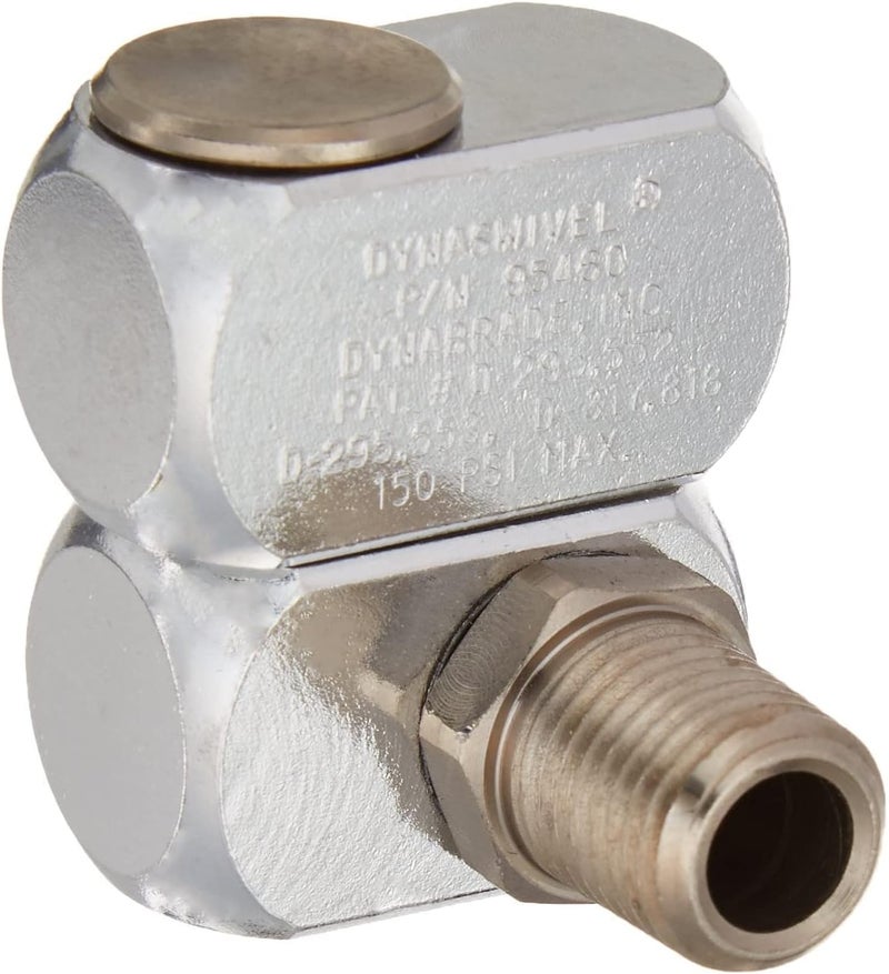 Dynabrade Swivel Connector, 1/4"-18 (M) NPT x (F) NPT, Silver - Image 1