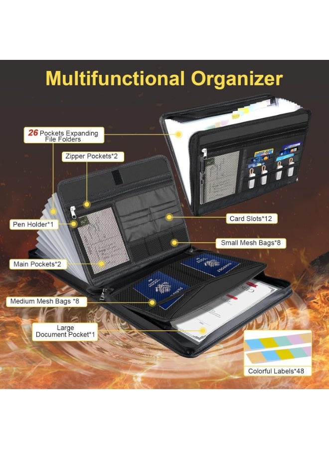 general Waterproof and fireproof file bag, foldable organ file bag, large-capacity file storage bag - Image 5