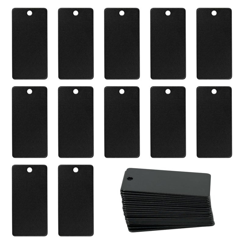 StayMax Aluminum Engraving Blanks Rectangle Blank Tags 1 Inch x 2 Inch 25 Pack Black - Image 3