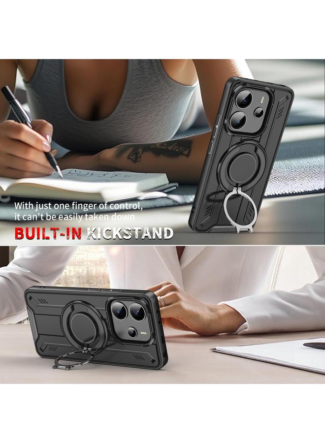 S-TOP Case For Redmi Note 14 Pro 5G Rotating Ring Holder Magnetic MagSafe Phone Case - Image 3