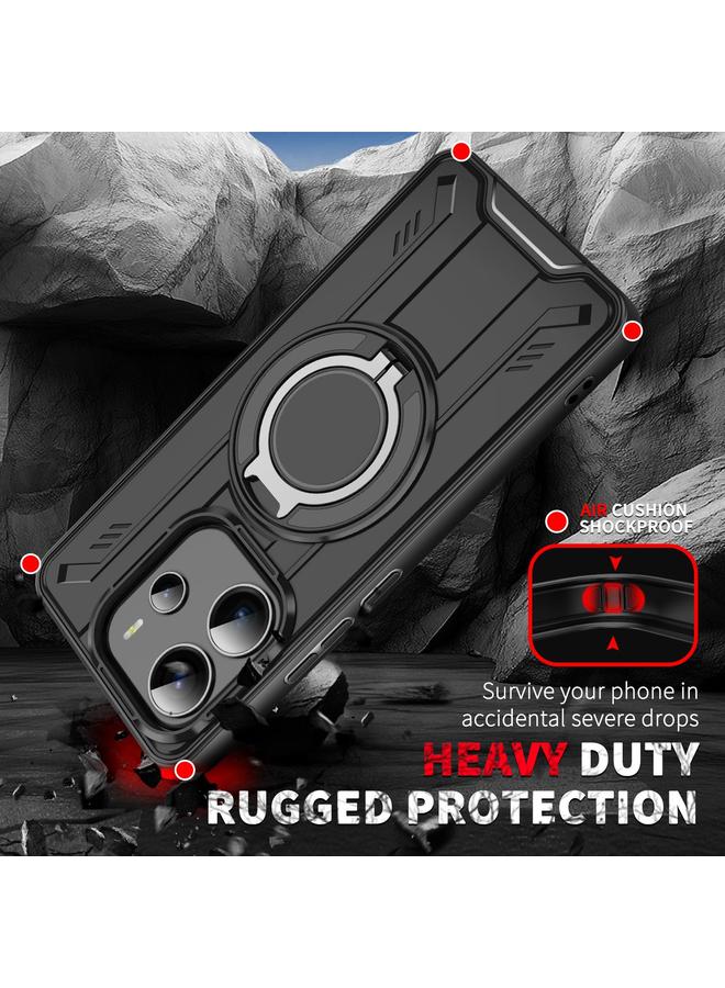 S-TOP Case For Redmi Note 14 Pro 5G Rotating Ring Holder Magnetic MagSafe Phone Case - Image 2