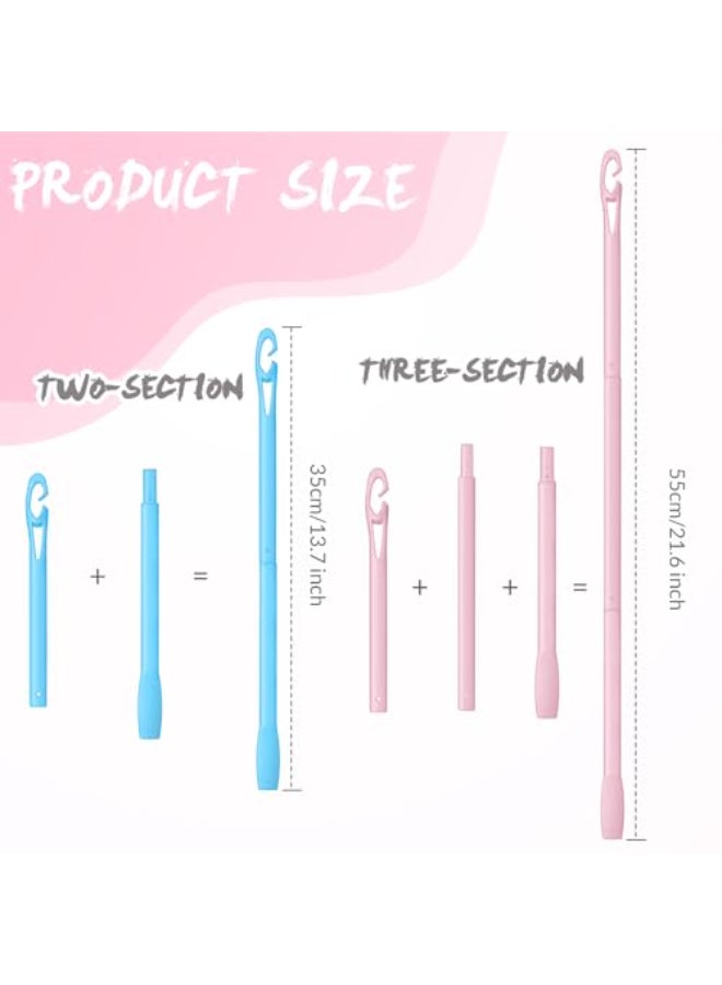 Yilloog 4 Pcs Heatless Curls Hook Spiral Curlers for Long Wave Styling Hair in 13 8 and 22 Inch LengthsLight Blue Pink - Image 3