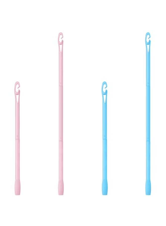 Yilloog 4 Pcs Heatless Curls Hook Spiral Curlers for Long Wave Styling Hair in 13 8 and 22 Inch LengthsLight Blue Pink - Image 1