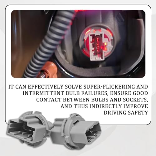 Hirificing 2PCS Car Tail Light Socket, OEM 33515S50003 Tail Light Wiring Harness Rear Turn Signal Brake Lights Plug Holder for Honda Civic 99-15, for Accord 98-15, for Acura CL RL TSX T20W 09-13 - Image 4