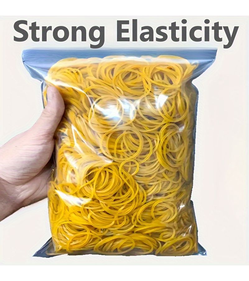 Yellow Strong Elastic Hair Ties 100pcs Multipurpose Bands For Office School Home - Image 2