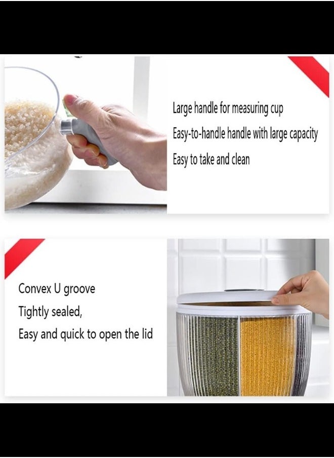 Generic - Cereal Dispenser Canisters Set 6-Grid Rotating Storage Container/Dispenser Sealed Container Storage/for Kitchen and Home Suitable for Cereals, Snacks and Sugar (Color : Green) - Image 1