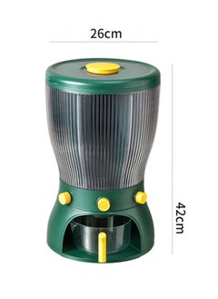 Cereal Dispenser Canisters Set 6-Grid Rotating Storage Container/Dispenser Sealed Container Storage/for Kitchen and Home Suitable for Cereals, Snacks and Sugar (Color : Green)