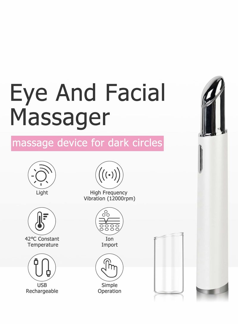 Excefore Anti Aging Sonic Eye Massage 42℃ Heated Eye Massager, 2 LED Light Therapy Eye Facial Massage with High Frequency Vibration To Relieve Eye Fatigue, Remove Dark Circles And Puffiness - Image 2