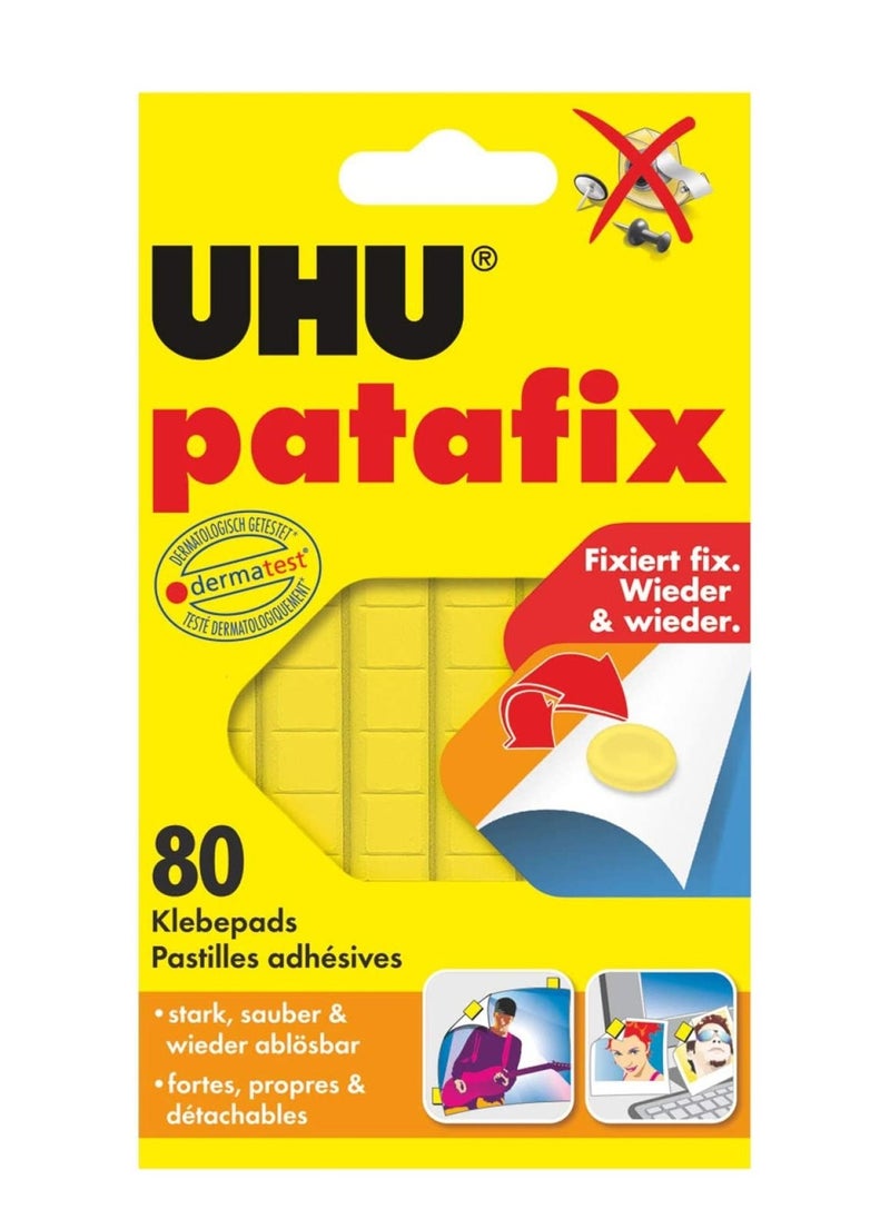 UHU 80-Piece Patafix Reusable Adhesive Pad Yellow  - Image 1
