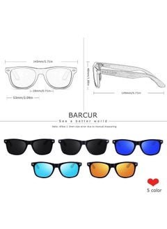 Barcur Motta American Made Walnut Handle High Quality Walnut Wood Handle UV400 Polarized Men's and Women's Sunglasses  - Image 5